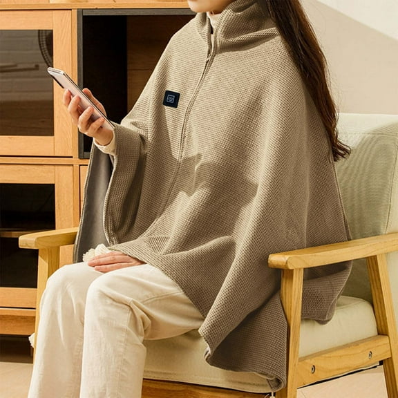 USB Heated Blanket, Wearable Electric Heating Wrap for Adults, Portable Soft Fleece Throw with Auto Shut-Off, Machine Washable Office Travel Home Use