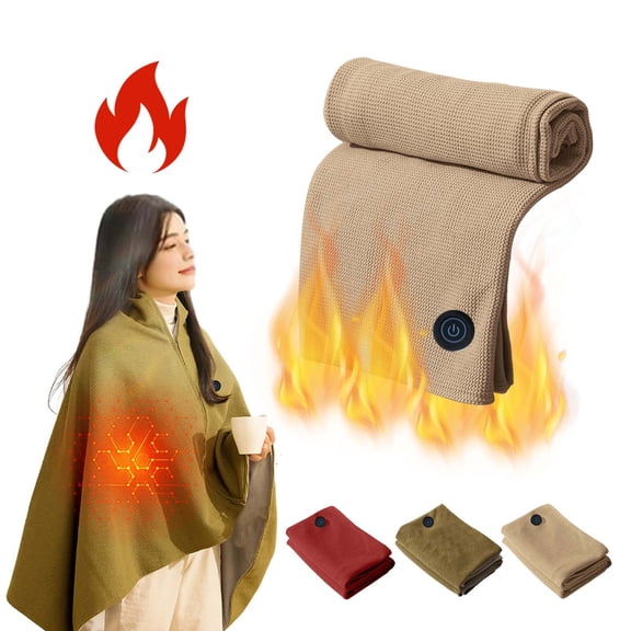 USB Heated Blanket with Zipper, Wearable Portable Electric Throw, Washable Heated Wrap for Home, Office, or Travel, Cozy Winter Warmth with Convenient USB Power