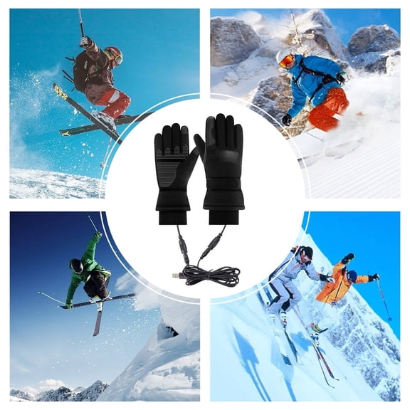 USB Heated Cycling Gloves, Winter Warm Touchscreen Gloves With Thick Lining An Excellent Choice For Outdoor Sports And As A Thoughtful Christmas Present For Cyclists.