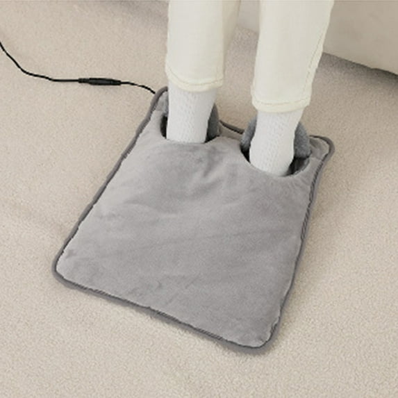 USB Heated Foot Warmer, 5-Temperature Electric Foot Pad, Machine Washable Foot Warmer for Home Office(Gray)