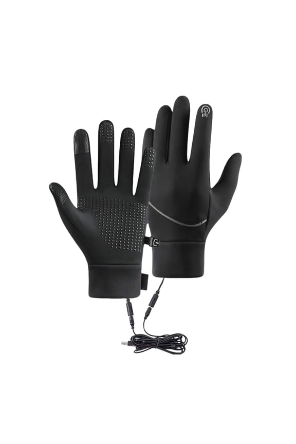 USB Heated Gloves - Electric Hand Warmers for Men and Women, Indoor and Outdoor Use - Thermal Liners for Climbing, Hiking, Cycling in WinterBlack XL