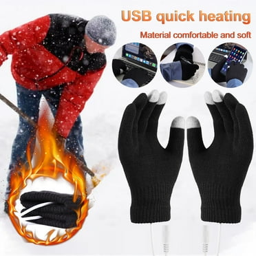 USB Heated Gloves Electric Winter Heating Thermal Ski Snow Hand Warmer Windproof Touchscreen Gloves