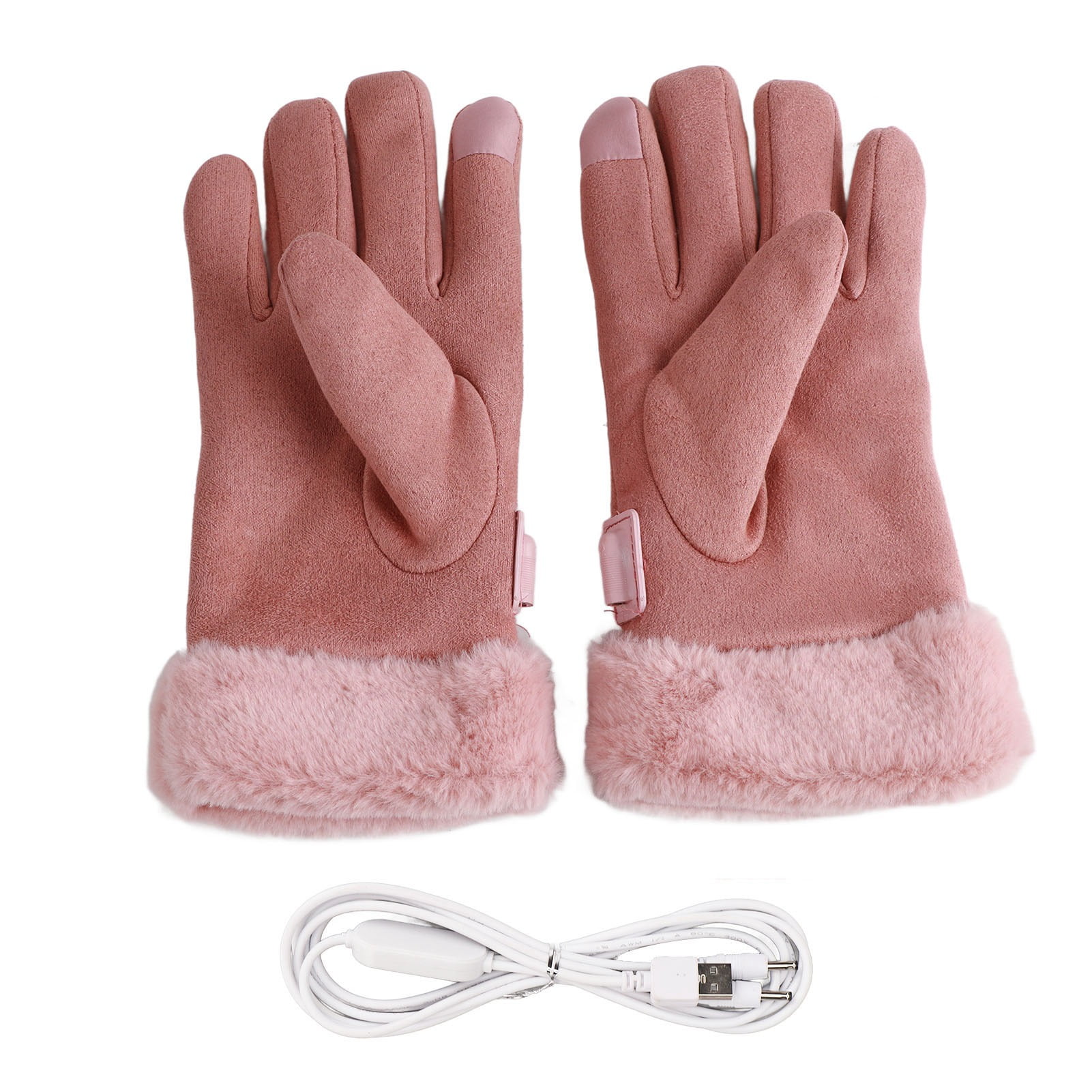 USB Heated Gloves for Men Women, Electric Heated Gloves Winter Mittens Knitted Wool Hand Warmer
