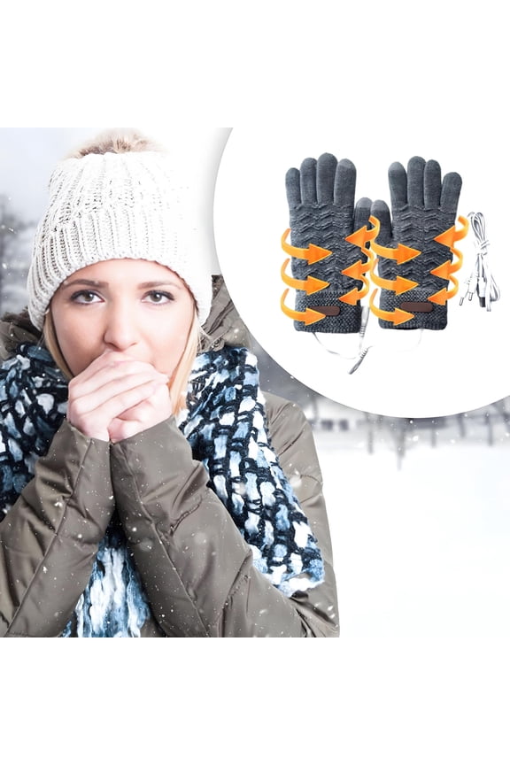 USB Heated Gloves for Men Women, Heated Finger Gloves Winter Warm Full Finger Gloves Winter Heated Gloves,Double-Sided Heating Hand Warmers Winter for Outdoor Skiing Cycling Hiking