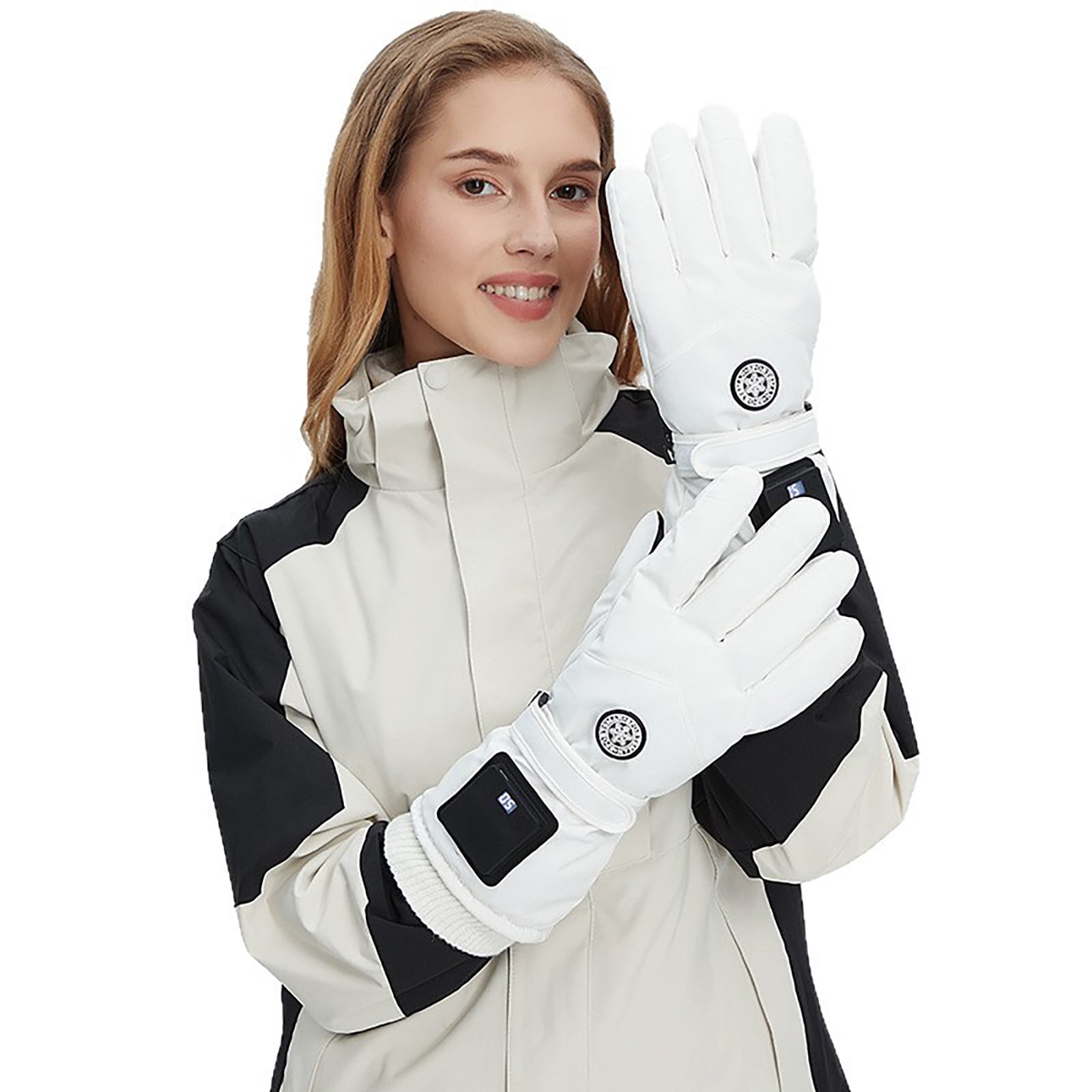 USB Heated Gloves Rechargeable Heating Gloves for Men and Women with Digital Display, Battery Heated Winter Gloves for Skiing Snowboarding and Outdoor Cold Weather