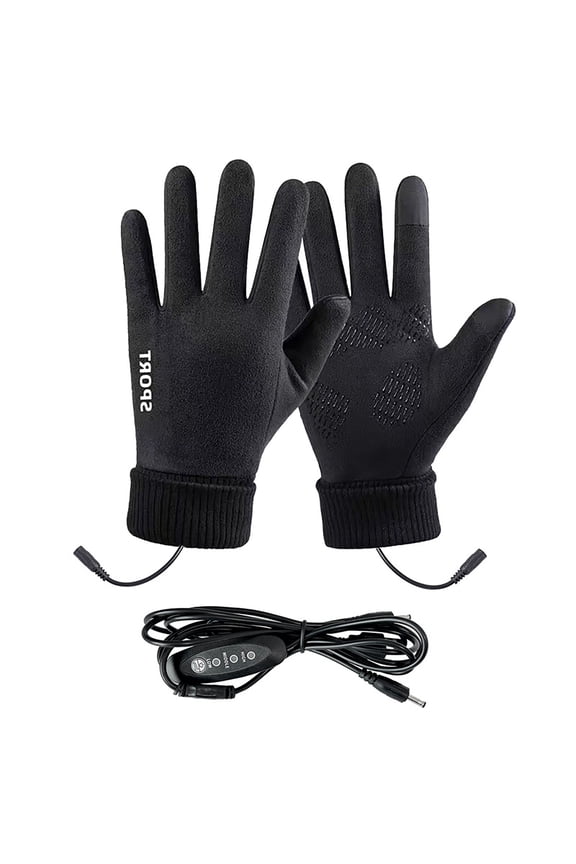 USB Heated Gloves with Temperature Control,Touchscreen Compatible Winter Warm Gloves for Outdoor Activities,3 Heat Settings Hand Warmer for Cold Weather(Black)