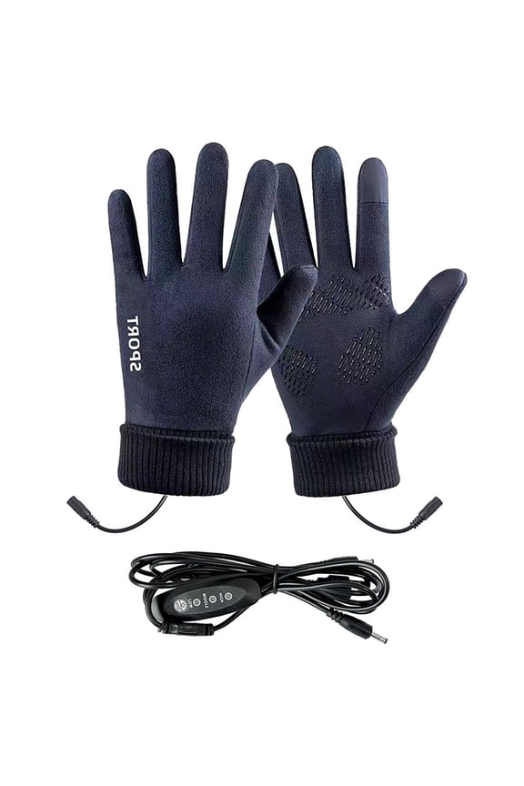 USB Heated Gloves with Temperature Control,Touchscreen Compatible Winter Warm Gloves for Outdoor Activities,3 Heat Settings Hand Warmer for Cold Weather(Blue)