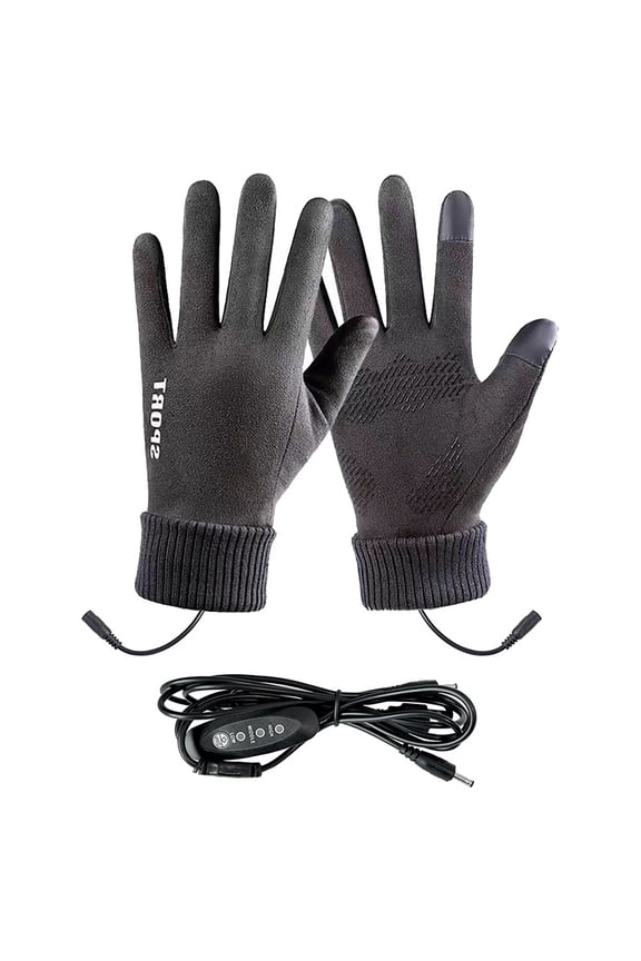 USB Heated Gloves with Temperature Control,Touchscreen Compatible Winter Warm Gloves for Outdoor Activities,3 Heat Settings Hand Warmer for Cold Weather(Gray)