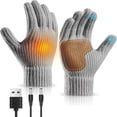 thumbnail image 1 of USB Heated Gloves with Touchscreen Compatibility, Windproof Warm Knitted Design for Driving and Outdoor Activities, Non-Slip Grip for Winter Sports and Daily Commute, 1 of 4