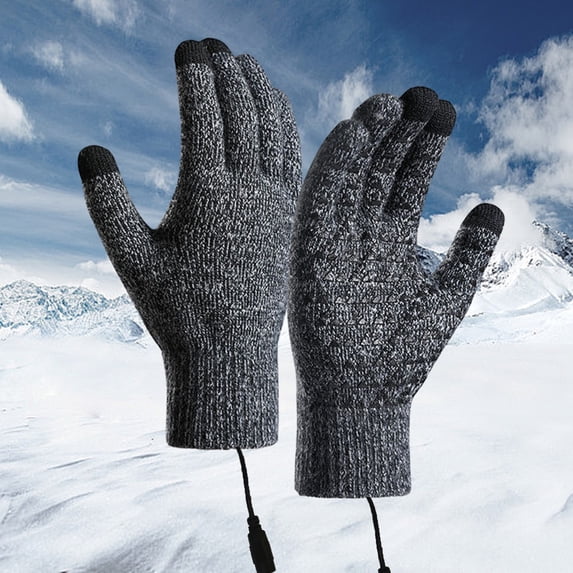 USB Heated Gloves, Touchscreen Electric Gloves Hand Warmers Work Gloves Unisex Washable Knitting Glove for Men Women Indoor Outdoor