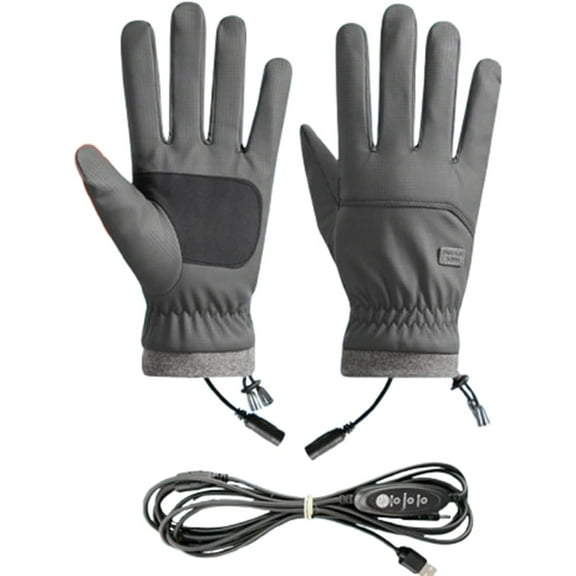 USB Heated Gloves Winter Hand Warmers - Touchscreen Compatible with 3 Adjustable Temperature Settings, Ideal for Commuting & Outdoor Work, Keep Hands Warm & Flexible, 5.9*13.77in, Gray