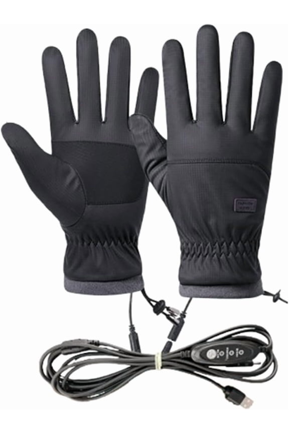 USB Heated Gloves Winter Hand Warmers - Touchscreen Compatible with 3 Adjustable Temperature Settings, Ideal for Commuting & Outdoor Work, Keep Hands Warm & Flexible, 5.9*13.77in, Black
