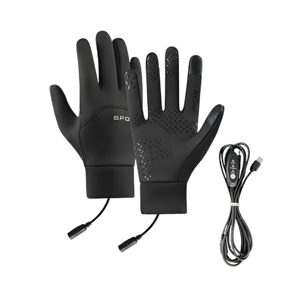 USB Heated Gloves with 3 Heat Settings, Touchscreen Winter Gloves for Men & Women, Windproof Skiing & Biking Warmth, Sizes M-L-XL