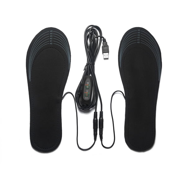 USB Heated Insoles, Electric Foot Warmers, Pluggable Rechargeable Washable Cuttable for Skiing Cycling Cold Weather