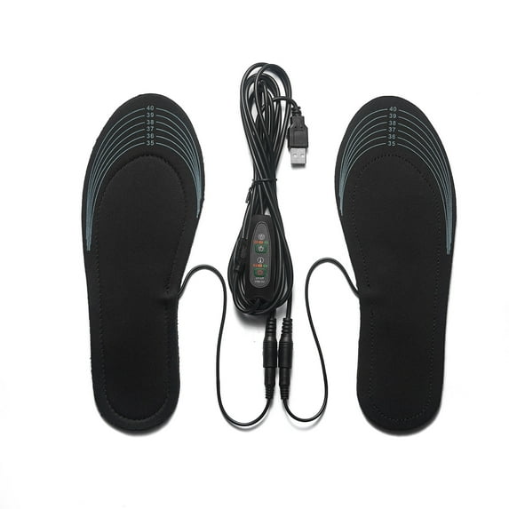 USB Heated Insoles, Electric Foot Warmers, Pluggable Rechargeable Washable Cuttable for Skiing Cycling Cold Weather