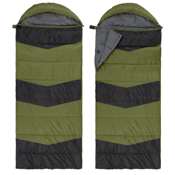 USB Heated Rectangular Envelope Sleeping Bag, Compact Waterproof Lightweight Sleeping Bag with Multi Heating Pads for Backpacking Hiking Outdoor, Green