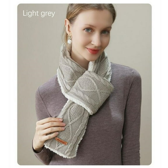 USB Heated Scarf for Men and Women, Knitted Winter Warm Scarf with 3 Heat Settings, Machine Washable for Outdoor Cold Weather(D)