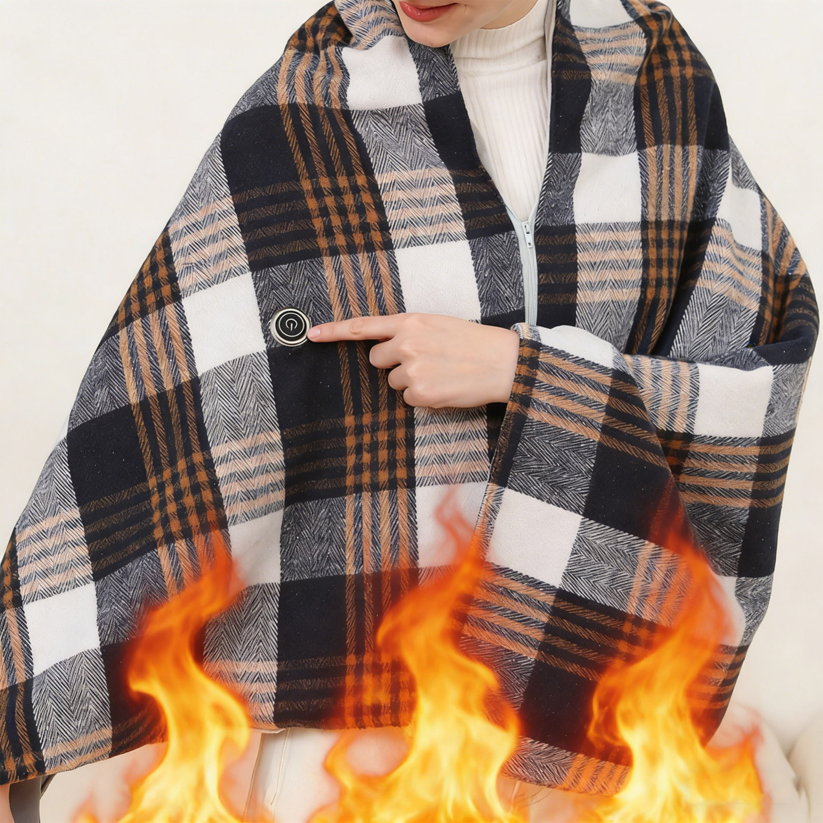 USB Heated Shawl Electric Blanket 3 Heat Settings Warming Wrap for ...