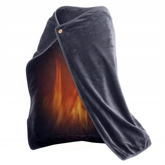 USB Heated Shawl Flannel Blanket 3 Heat Settings for Car Home Travel 100x70cm