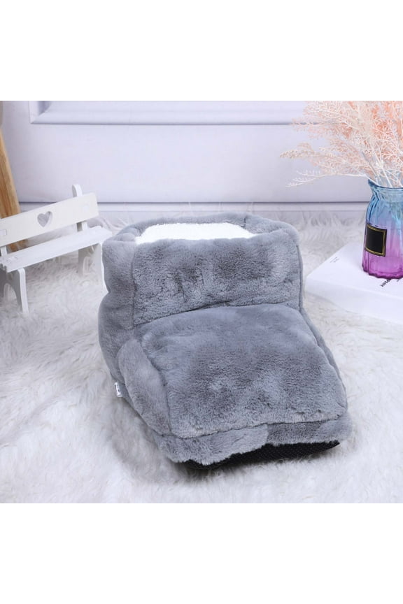 USB Heated Slippers Rechargeable Electric Foot Warmer Booties Plush Warm Socks for Indoor Use Winter Cold Weather Comfort