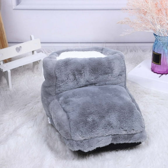 USB Heated Slippers Rechargeable Electric Foot Warmer Booties Plush Warm Socks for Indoor Use Winter Cold Weather Comfort