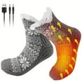 thumbnail image 1 of USB Heated Socks for Men and Women, Electric Foot Warmers with Anti-Slip Sole for Indoor Home & Office Use, Winter Heating Socks for Cold Feet, Plantar Fasciitis Relief, 1 of 7