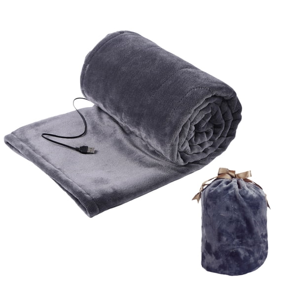 USB Heated Throw Blanket Portable Electric Blanket Warm Blanket Charging Bank Car Heated Shawl 5V Dormitory Outdoor Warm Blanket Wearable Blanket Plate Heating Cape