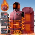 thumbnail image 1 of USB Heated Vest for Men and Women, 6-Zone Carbon Fiber Infrared Warming Jacket with 3 Temperature Settings for Outdoor Activities(Red-Xxxxl), 1 of 4