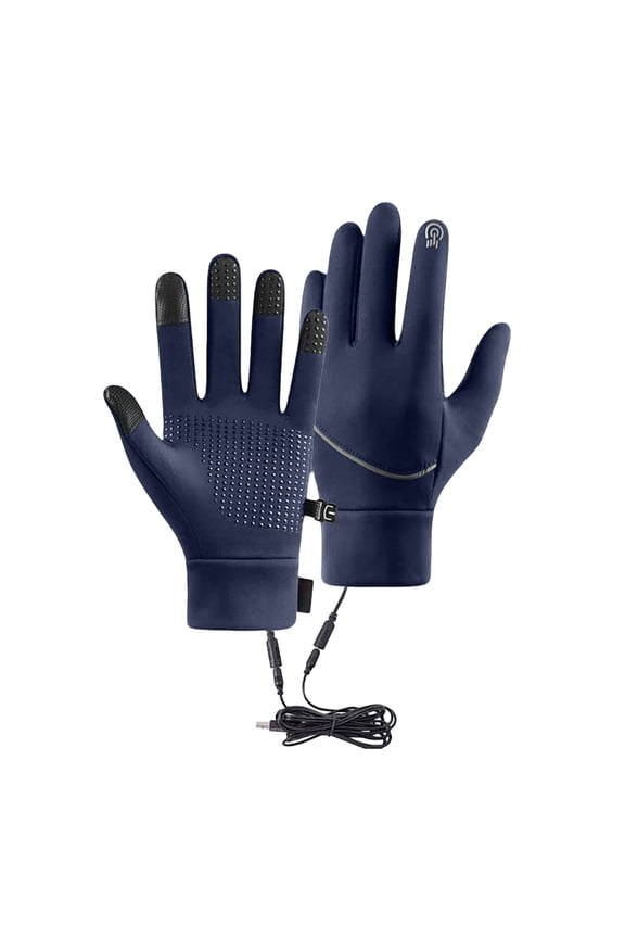 USB Heated Winter Gloves, Touchscreen Waterproof Warm Gloves for Driving Cycling and Hiking, Windproof Thermal Mittens with Heating System, Outdoor Sports Accessory for Cold Weather