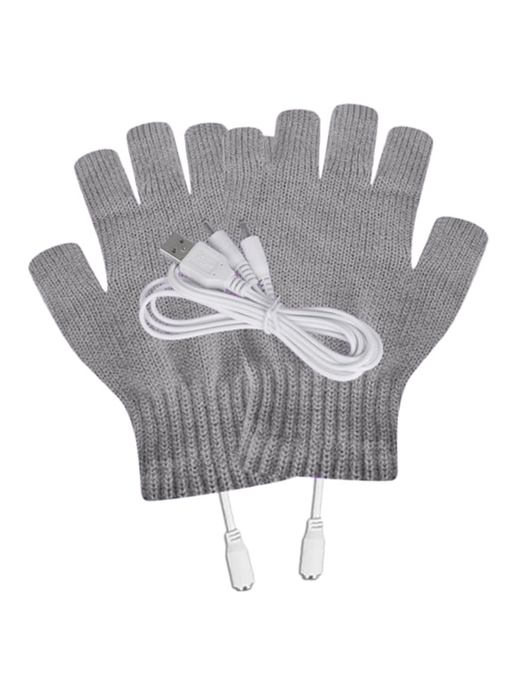 USB Heating Gloves - Fingerless, Knitting Wool, 42 - Winter Warmth for All Ages