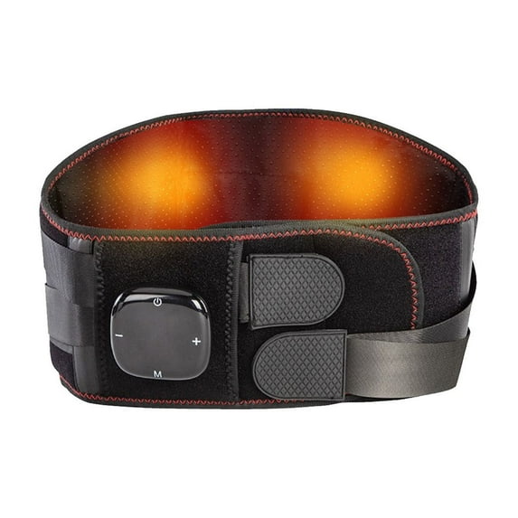 USB Heating Massage Belt Black Vibrating Abdominal Warmer with 5 Temperature Settings 3 Massage Modes for Women Men