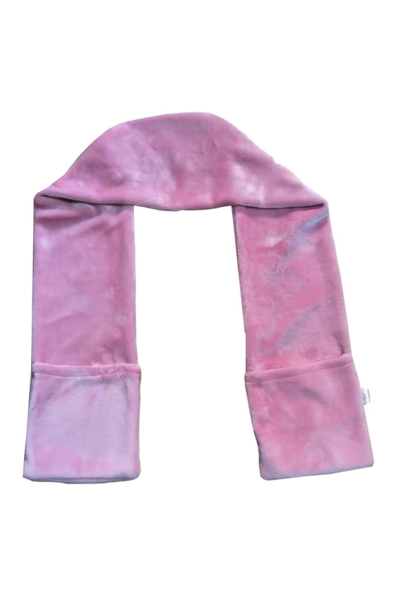 USB Heating Scarf - Unisex Carbon Fiber Heated Shawl with Pockets,Super Soft Fleece,Rechargeable Power Pack,Machine Washable,Fashionable Winter Warmth(Pink)