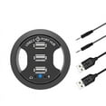 thumbnail image 1 of USB Hub 2.0 Desktop Grommet Audio Desk Mount Adapter 3 Port in Multi Ports, 1 of 8