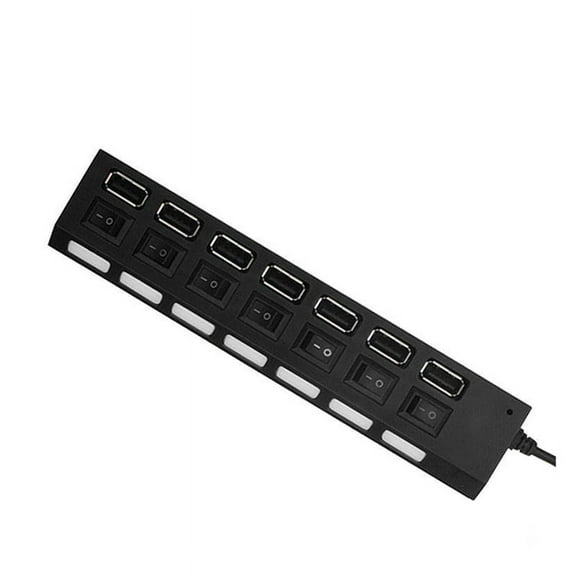 USB Hub 2.0 USB Splitter Multi Hub Adapter USB Several Ports Power Adapter with Switch Accessories for PC Laptop,Black