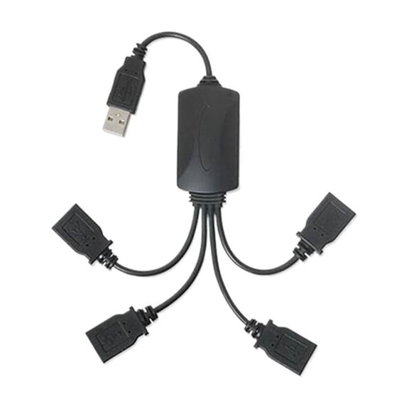 USB Hub 3.0, 4-Port USB Splitter, -Compact A Hub for Laptop, PC, Flash Drive, Mouse, Keyboard, Plug and Play, No Driver Required (Classic Black)