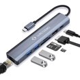 thumbnail image 1 of USB Hub 3.0, 7 in 1 with 1000M Ethernet, 4K HDMI, 2 USB3.0, 100W PD, SD/TF Card Reader Docking Station Compatible Your Cell Phone MacBook/Dell/HP/Surface/Lenovo/Steam Deck, 1 of 2