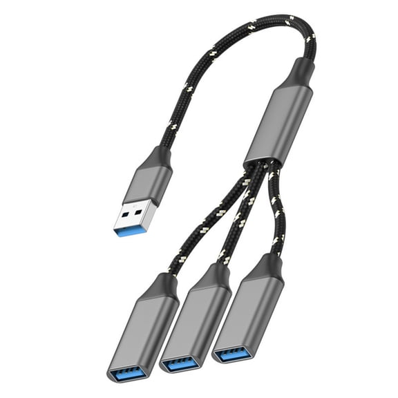 USB Hub 3 Port Adapters Connects Keyboards U Disk Charging Fast Transmission Braided Cord for PC Tablet Phone