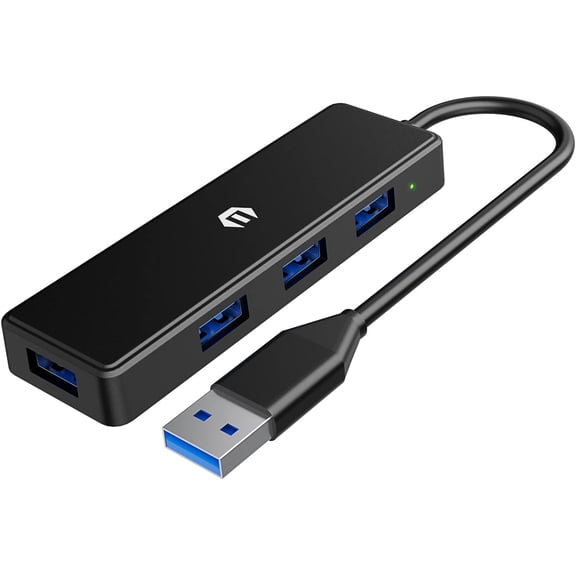 USB Hub, 4-Port USB 3.0 Hub, Ultra-Slim Multi USB Splitter for Laptop, Xbox, Flash Drive, Console, HDD, Printer, Camera, Keyborad, Mouse
