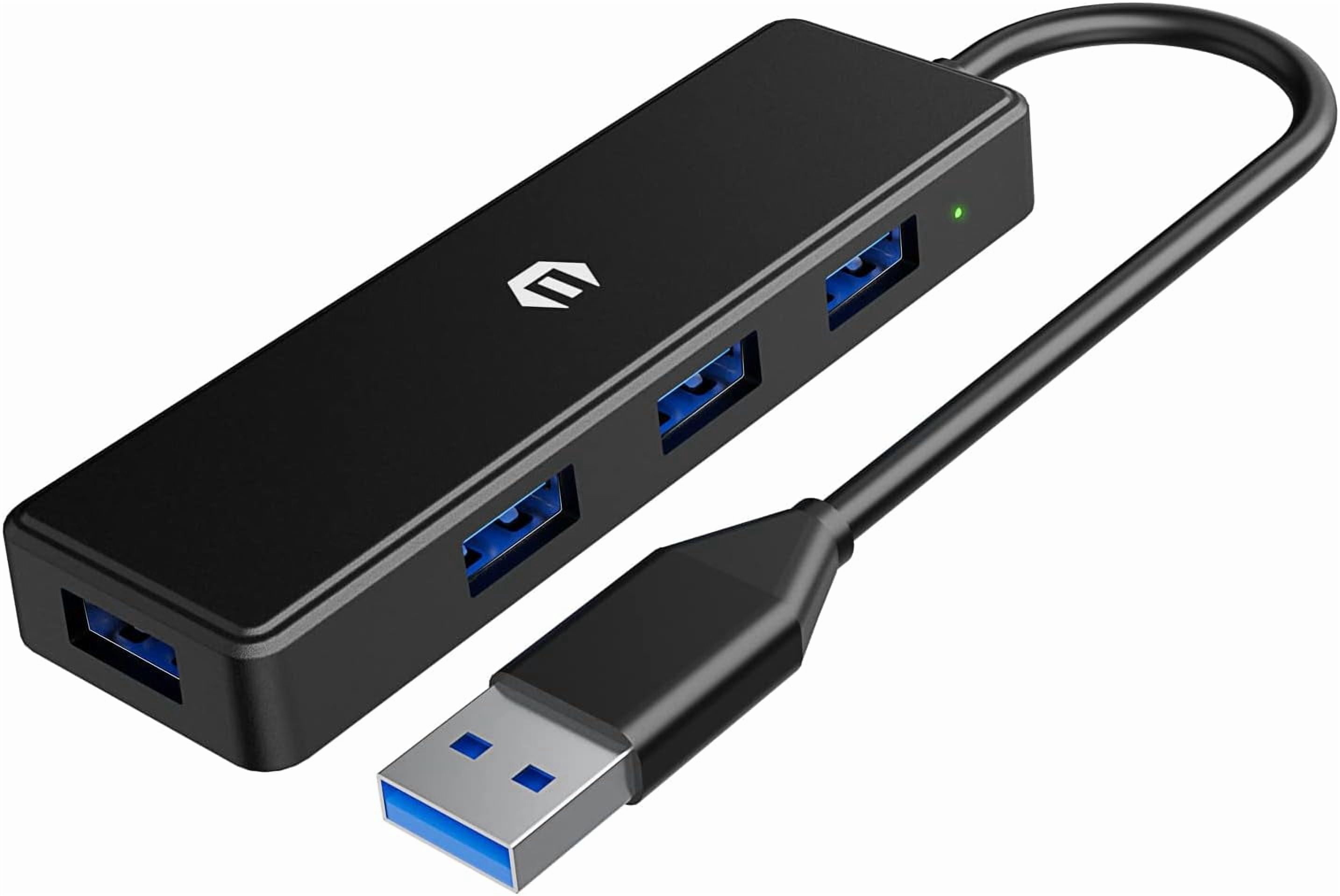 USB Hub, 4-Port USB 3.0 Hub, Ultra-Slim Multi USB Splitter for Laptop, Xbox, Flash Drive, Console, HDD, Printer, Camera, Keyborad, Mouse