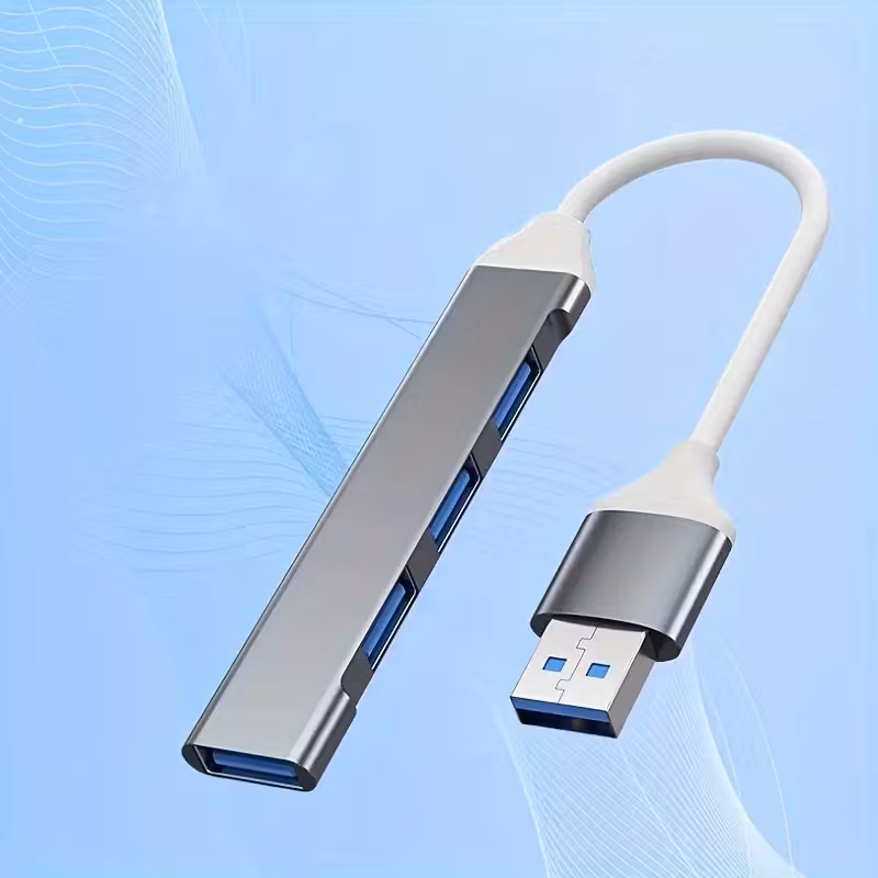 USB Hub 4 Port, Ultra Slim Portable Data Hub for Laptops, Desktops, USB Flash Drives & Mobile HDD, Plug-and-Play High-Speed Expansion