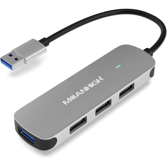 USB Hub 4 Ports, Multiple A 3.0, 2.0 Splitter Portable Adapter for Laptop, Plug and Play Mini Extender PC, Flash Drive, Mobile HDD