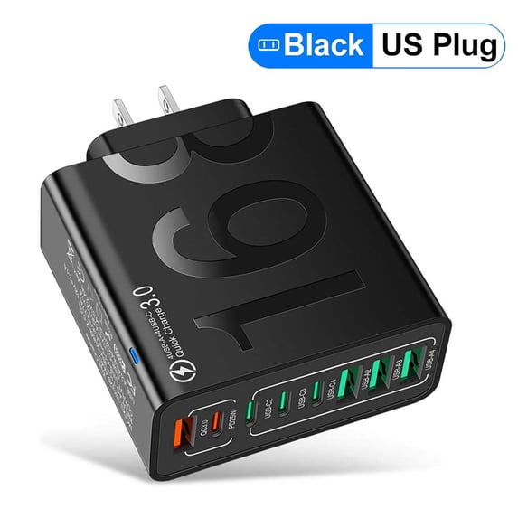 USB Hub, Charging Station, 8-Port Fast Charging USB Hub with 4 USB-C & 4 USB-A Ports, Smart Power Delivery for Phones, Tablets, Laptops, Home & Office Use