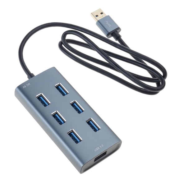 USB Hub Multi USB Splitter 7 Ports Multiple Expander No Driver Required Plug and for Play, for Laptop, for Windo