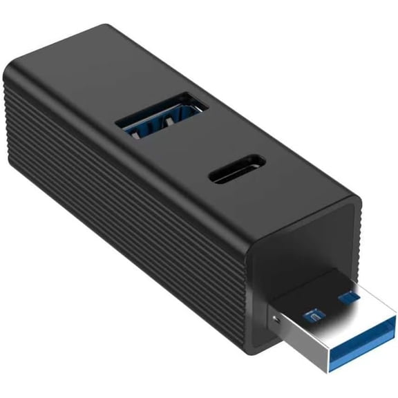 USB Hub Splitter 4-in-1,Mini Aluminum USB 3.0 Data Hub with 2 USB 2.0 + USB-C Port, Plug & Play No External Power, Support 1TB 2.5" SSD Flash Drive, Portable USB Port Expander for Laptop,Car,MacBook