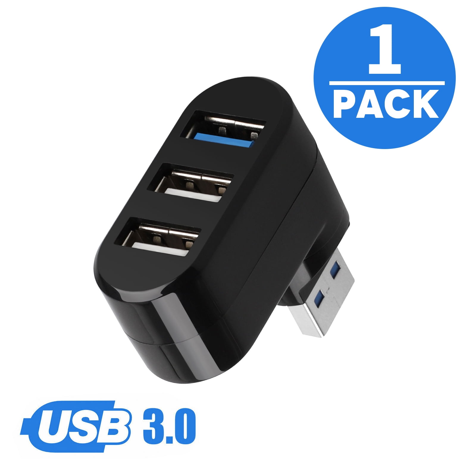 TSV USB Splitter 3 Ports USB Hub Adapter Rotatable Data Hub 2.0 Extender  for Mac, Laptop, Surface Pro, PS4, PC, Flash Drive, Mobile HDD, 1Pcs 
