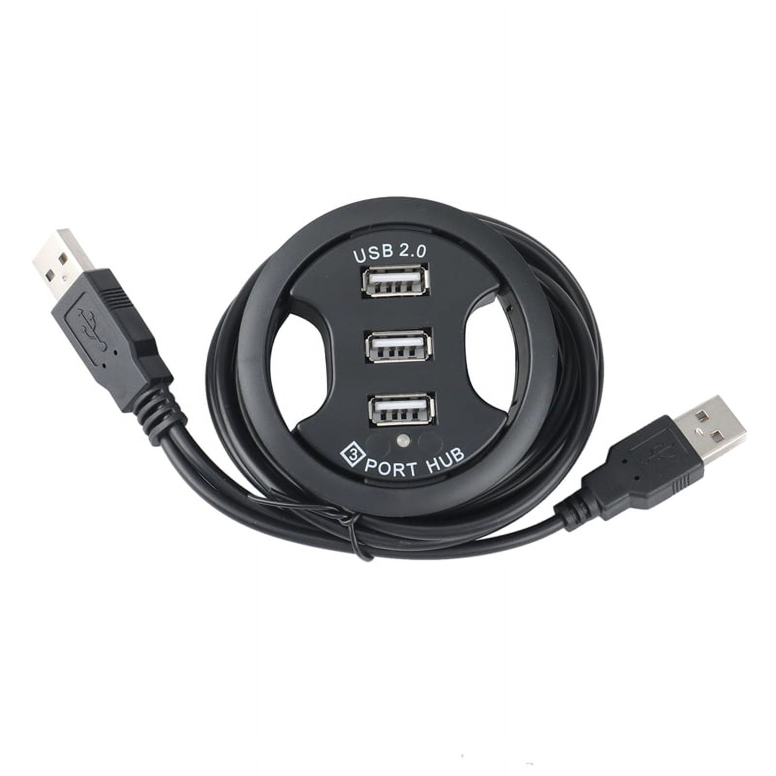 USB Hub USB 2.0 Desktop Grommet USB 2.0 Hub Audio Desk Mount Adapter 3