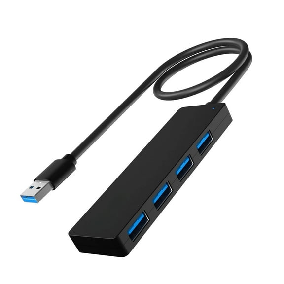 USB Hub, USB Hub 3.0 with 4 Port USB 3.0 Transfer Speed 5 Gbps, Ultra-Slim Data USB Splitter Compatible with Laptop, PC, Mouse, Keyboard, USB, Cable
