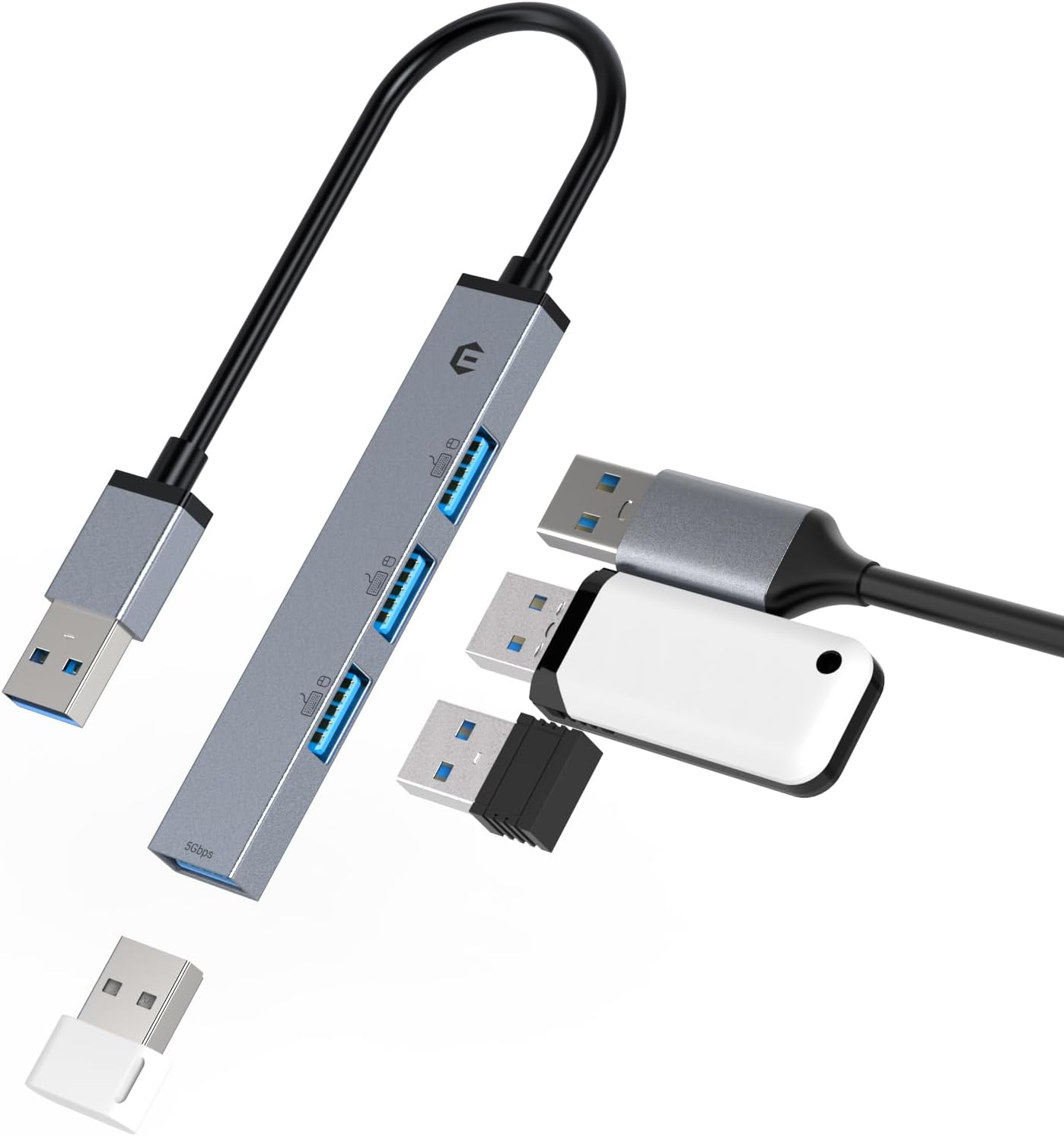 USB Hub, USB Multiport Adapter, 4-Port USB 3.0 Hub, Ultra-Slim Multi ...