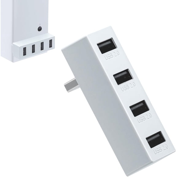 USB Hub for Xbox Series S Console, 4-Port USB 2.0 Extender, High-Speed Splitter, Plug and Play, White