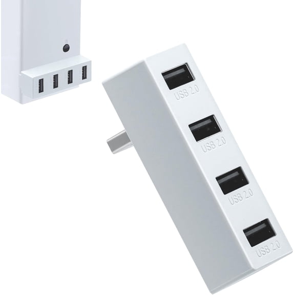 USB Hub for Xbox Series S Console, 4-Port USB 2.0 Extender, High-Speed Splitter, Plug and Play, White